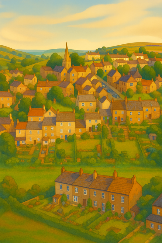 Beautiful evening scene of a traditional British village